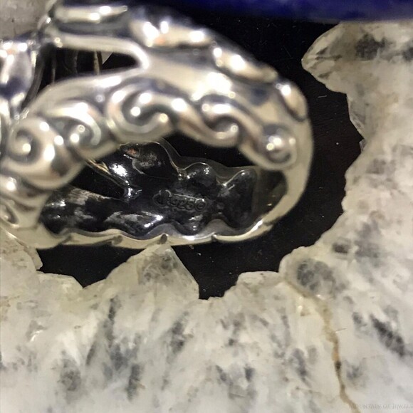 Carolyn Pollack Sterling Silver Lapis & Faceted Clear Quartz Doublet Ring Sz 5.5 - Picture 7 of 10